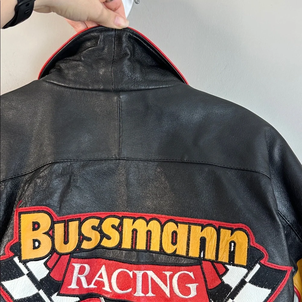 Vintage Bussman Racing Leather Jacket Size‎ L